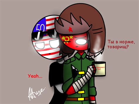 then he looked at you. . Countryhumans ussr x america